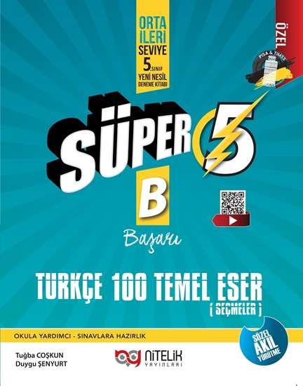 NİTELİK 5.SINIF SÜPER TÜRKÇE 100 TEMEL ESER (B) SORU BANKASI