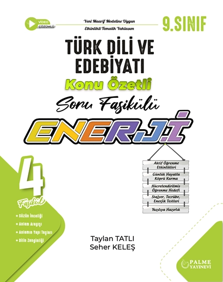 PALME 9.SINIF ENERJİ TÜRK DİLİ VE EDEBİYATI KONU ÖZETLİ SORU FASİKÜLLERİ