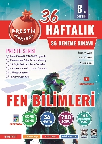 NARTEST 8.SINIF PRESTİJ FEN BİLİMLERİ 36 HAFTALIK DENEME