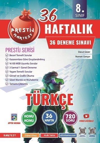 NARTEST 8.SINIF PRESTİJ TÜRKÇE 36 HAFTALIK DENEME
