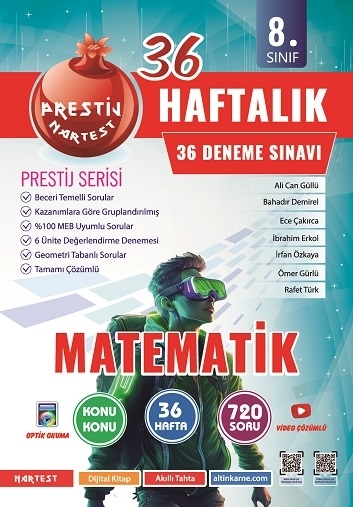 NARTEST 8.SINIF PRESTİJ MATEMATİK 36 HAFTALIK DENEME