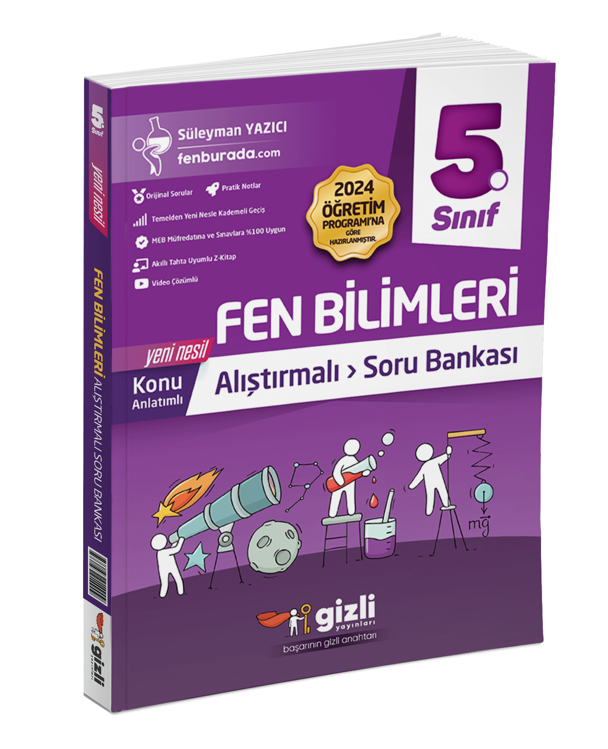GİZLİ YAYINLARI 5.SINIF ALIŞTIRMALI FEN BİLİMLERİ SORU BANKASI