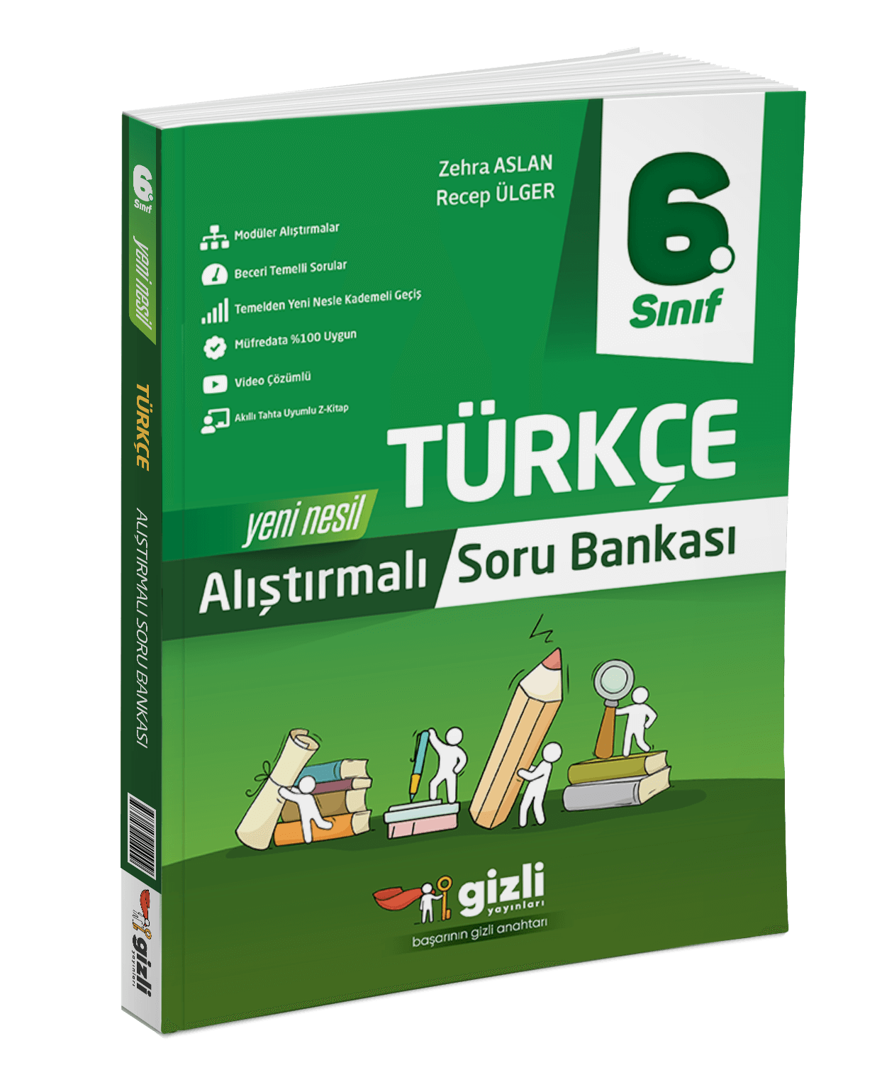GİZLİ YAYINLARI 6.SINIF ALIŞTIRMALI TÜRKÇE SORU BANKASI