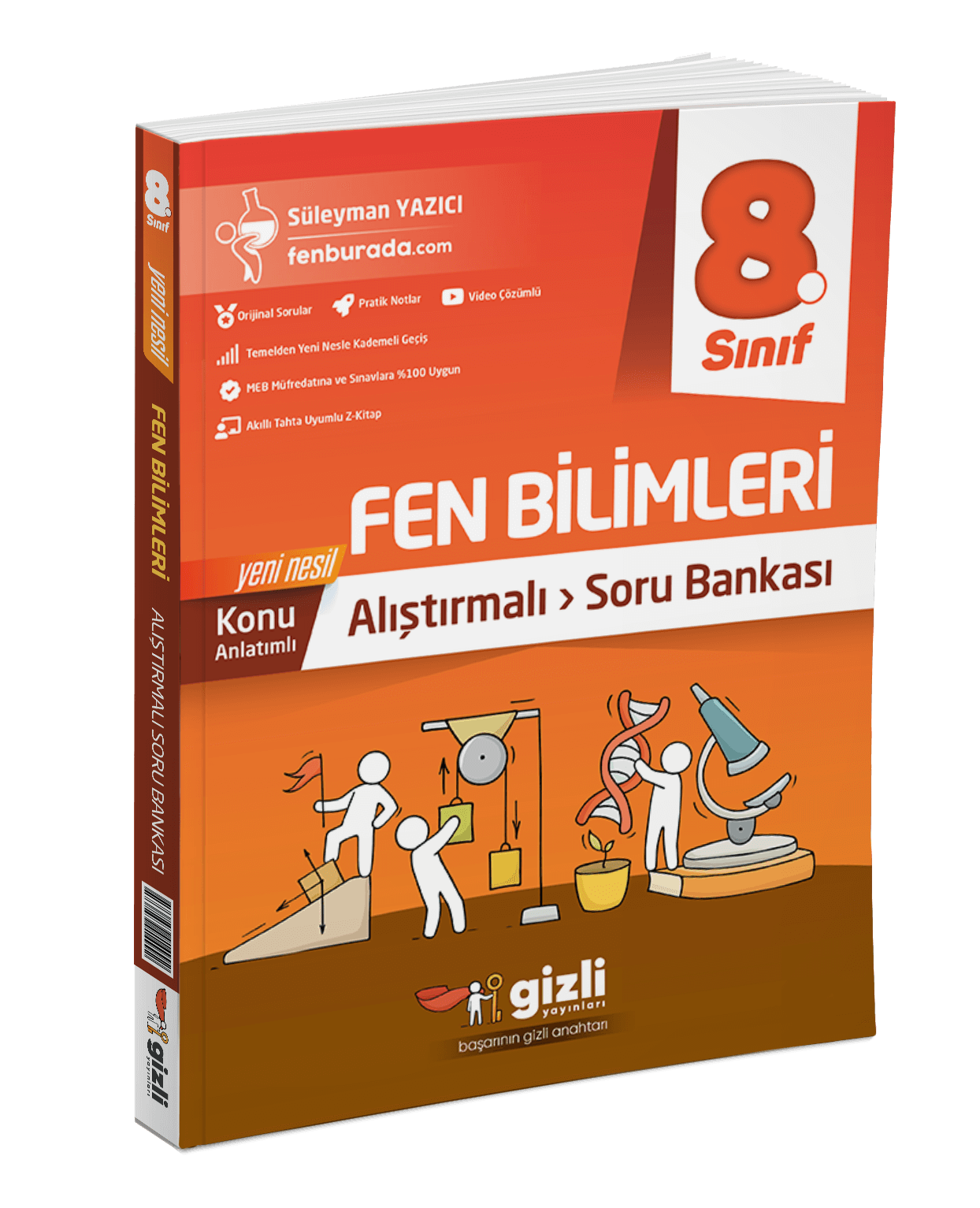 GİZLİ YAYINLARI 8.SINIF ALIŞTIRMALI FEN BİLİMLERİ SORU BANKASI