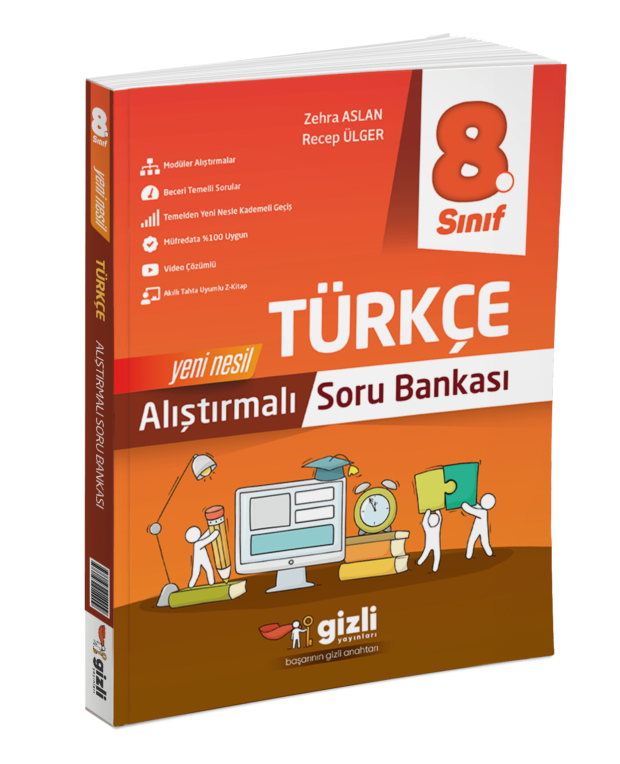 GİZLİ YAYINLARI 8.SINIF ALIŞTIRMALI TÜRKÇE SORU BANKASI
