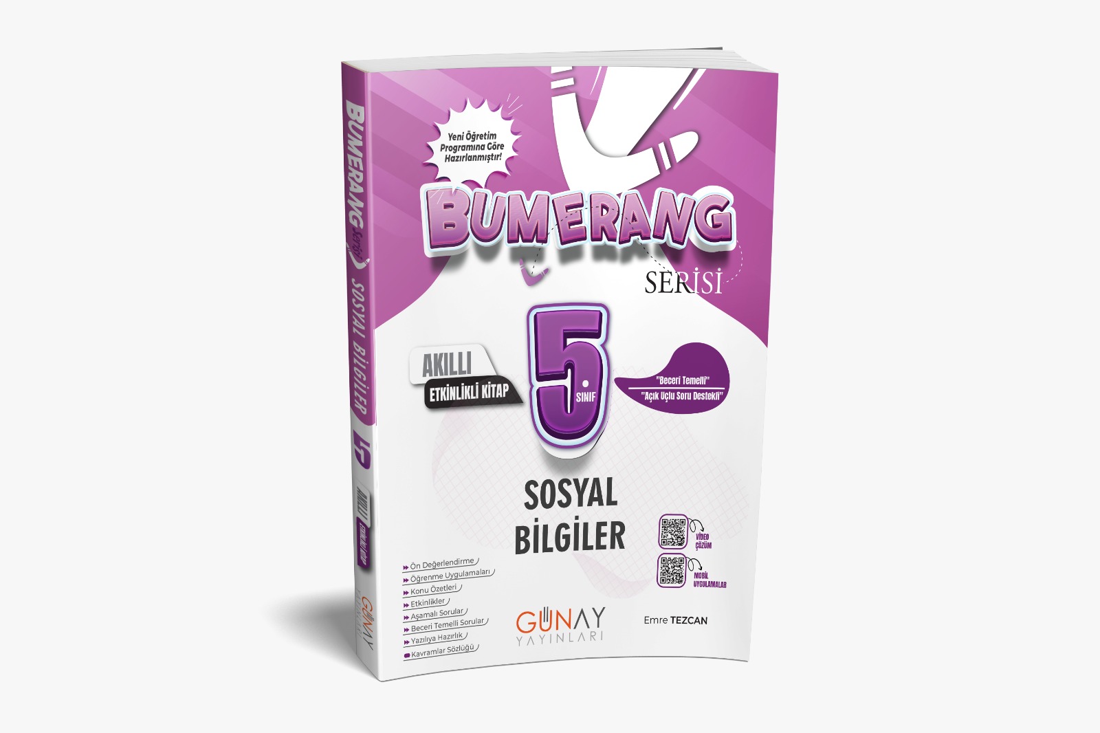 GÜNAY 5.SINIF BUMERANG SOSYAL BİLGİLER ETKİNLİKLİ AKILLI DEFTER KİTAP
