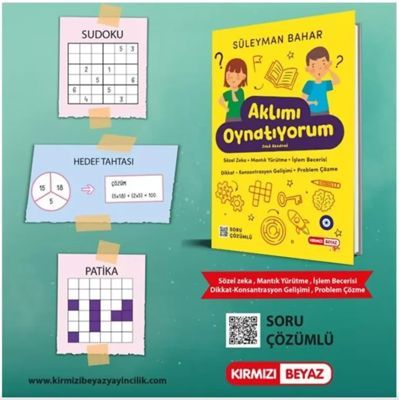 KIRMIZI BEYAZ AKLIMI OYNATIYORUM ZEKA AKADEMİSİ KİTABI