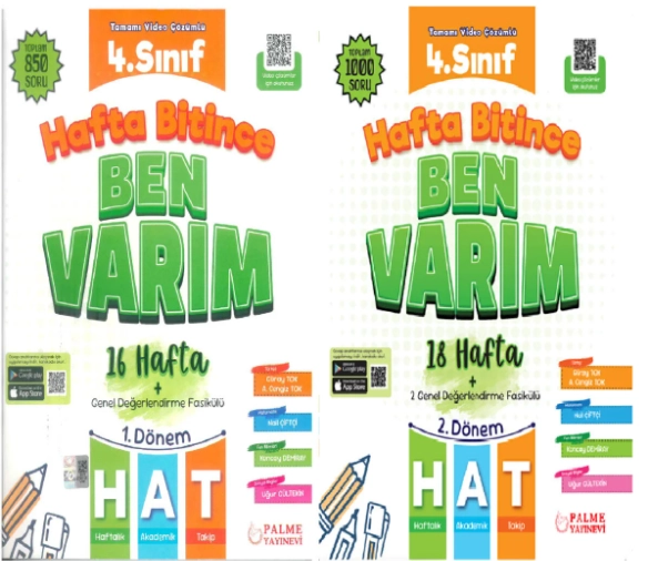 PALME 4.SINIF HAFTA BİTİNCE BEN VARIM (1. ve 2. DÖNEM SET)