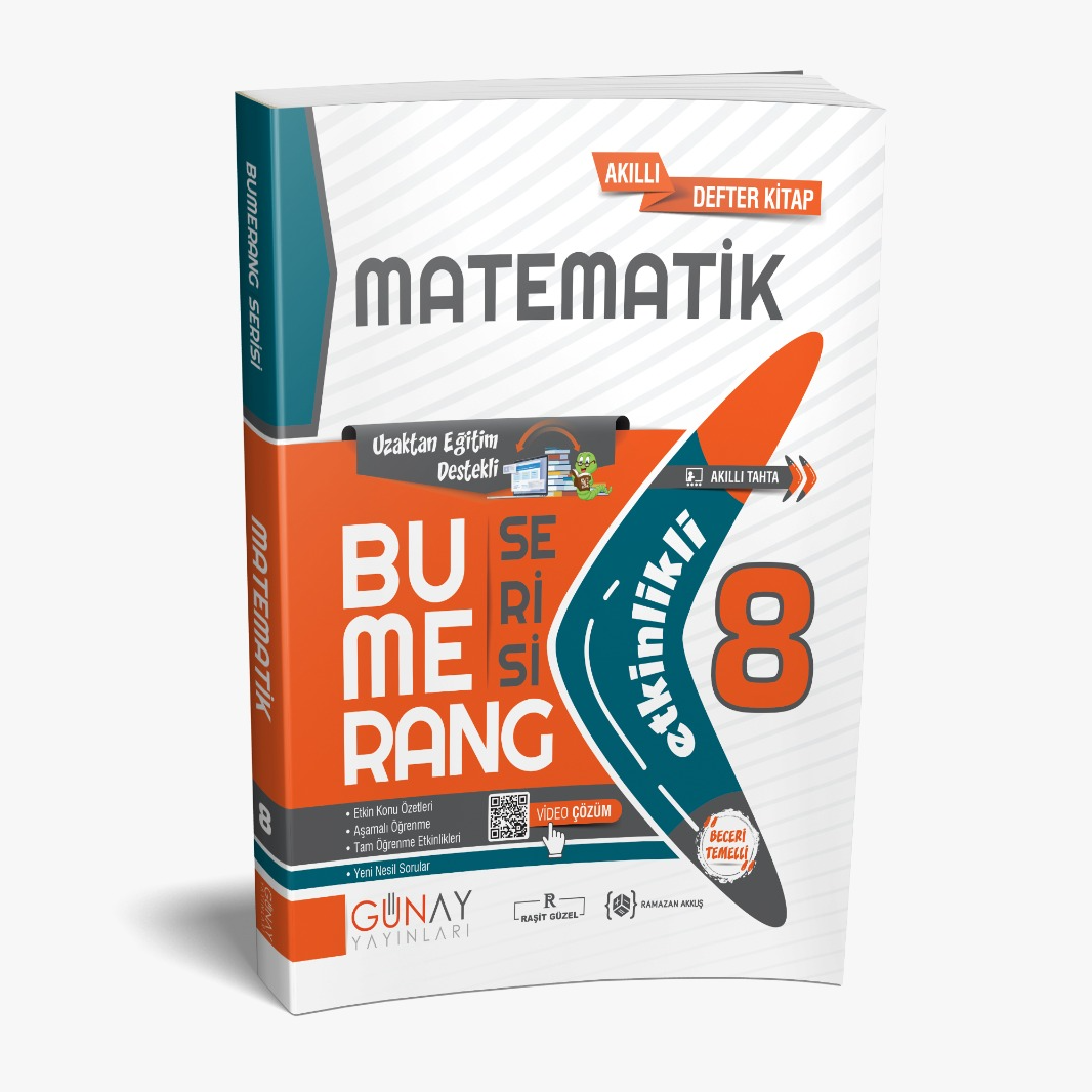 GÜNAY 8.SINIF BUMERANG MATEMATİK ETKİNLİKLİ AKILLI DEFTER KİTAP