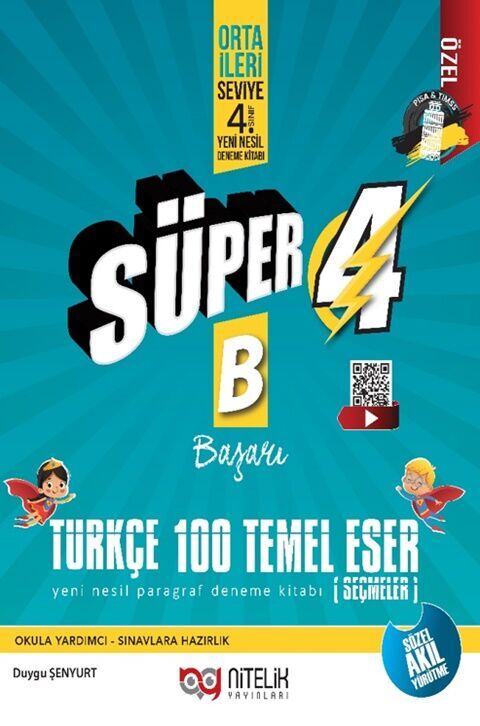 NİTELİK 4.SINIF SÜPER TÜRKÇE 100 TEMEL ESER (B) SORU BANKASI