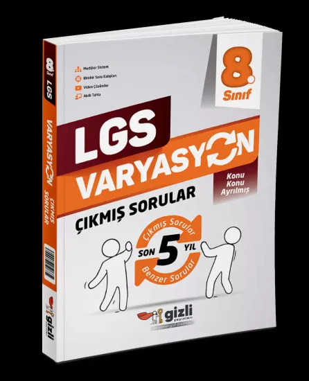 GİZLİ YAYINLARI 8.SINIF VARYASYON LGS ÇIKMIŞ SORULAR VE BENZER SORULAR SETİ (6 FASİKÜL)