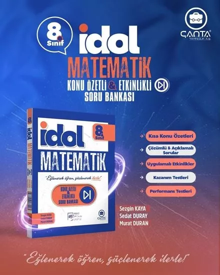 ÇANTA 8.SINIF İDOL MATEMATİK KONU ÖZETLİ SORU BANKASI