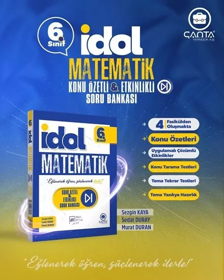 ÇANTA 6.SINIF İDOL MATEMATİK KONU ÖZETLİ SORU BANKASI