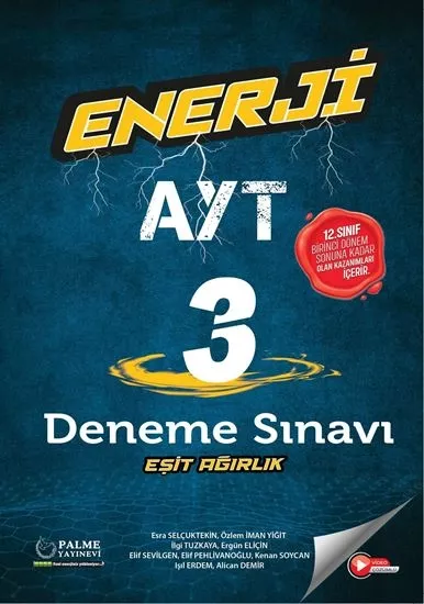PALME ENERJİ AYT EŞİT AĞIRLIK 3 DENEME (1.DÖNEM)