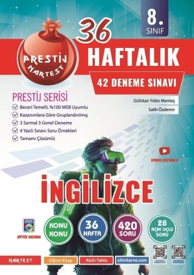 NARTEST 8.SINIF PRESTİJ İNGİLİZCE 36 HAFTALIK DENEME
