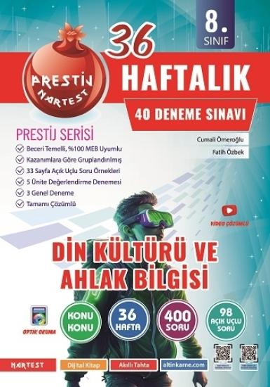 NARTEST 8.SINIF PRESTİJ DİN KÜLTÜRÜ VE AHLAK BİLGİSİ 36 HAFTALIK DENEME