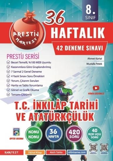 NARTEST 8.SINIF PRESTİJ İNKILAP TARİHİ VE ATATÜRKÇÜLÜK 36 HAFTALIK DENEME
