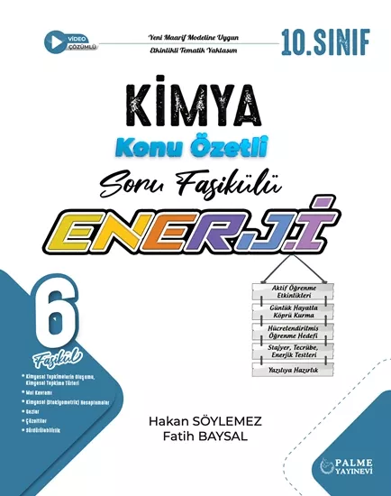 PALME 10.SINIF ENERJİ KİMYA KONU ÖZETLİ SORU FASİKÜLLERİ