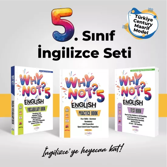 WHY NOT 5.SINIF İNGİLİZCE SETİ (PRACTICE + TEST + VOCABULARY BOOK)