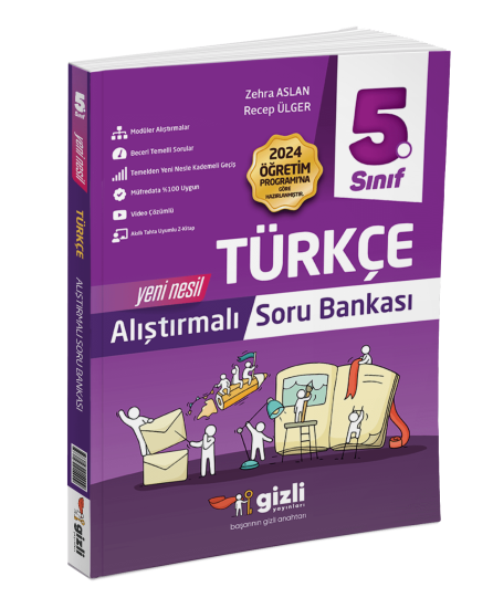GİZLİ YAYINLARI 5.SINIF ALIŞTIRMALI TÜRKÇE SORU BANKASI