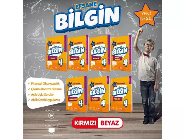 KIRMIZI BEYAZ 4.SINIF EFSANE BİLGİN EĞİTİM SETİ (7 KİTAP)