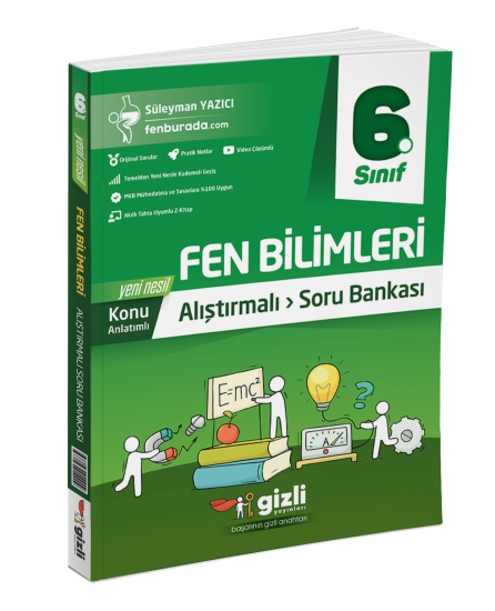 GİZLİ YAYINLARI 6.SINIF ALIŞTIRMALI FEN BİLİMLERİ SORU BANKASI