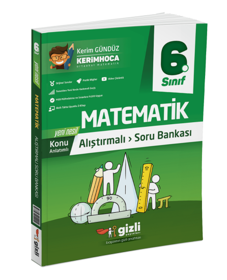 GİZLİ YAYINLARI 6.SINIF ALIŞTIRMALI MATEMATİK SORU BANKASI