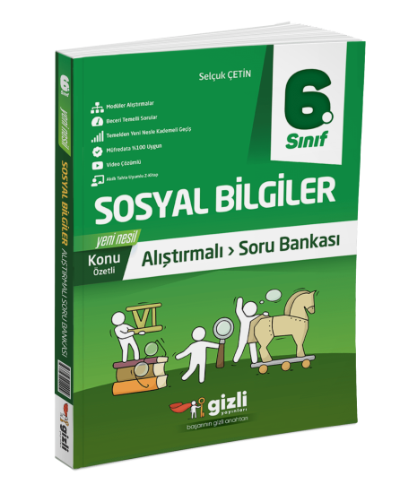 GİZLİ YAYINLARI 6.SINIF ALIŞTIRMALI SOSYAL BİLGİLER SORU BANKASI