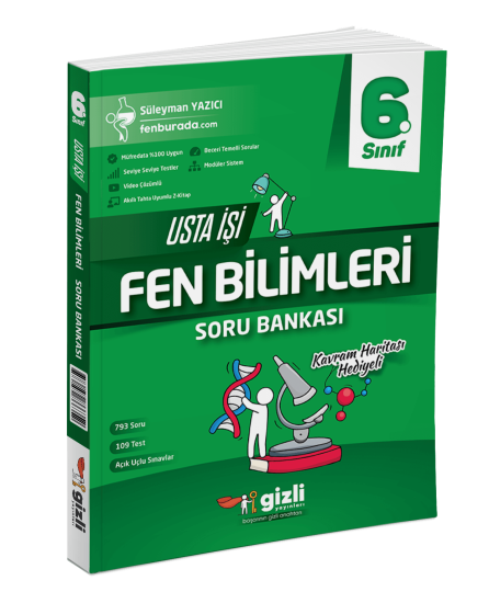 GİZLİ YAYINLARI 6.SINIF USTA İŞİ FEN BİLİMLERİ SORU BANKASI