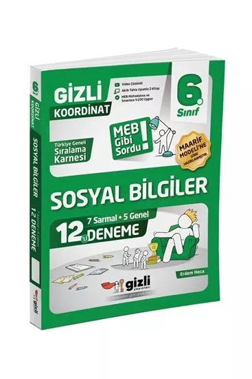 GİZLİ YAYINLARI 6.SINIF SOSYAL BİLGİLER DENEME