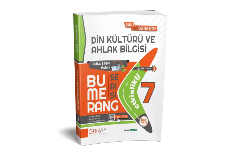 GÜNAY 7.SINIF BUMERANG DİN KÜLTÜRÜ VE AHLAK BİLGİSİ ETKİNLİKLİ AKILLI DEFTER KİTAP