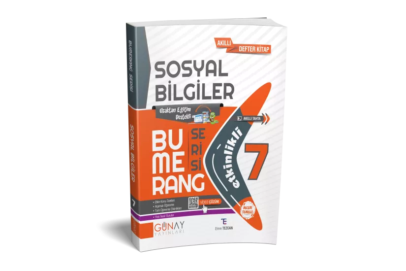 GÜNAY 7.SINIF BUMERANG SOSYAL BİLGİLER ETKİNLİKLİ AKILLI DEFTER KİTAP