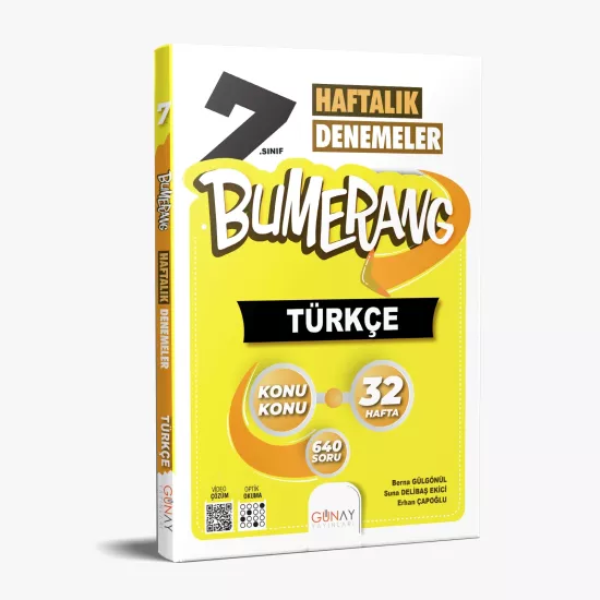 GÜNAY 7.SINIF BUMERANG TÜRKÇE 32 HAFTALIK DENEMELER
