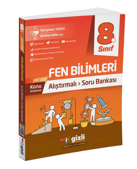 GİZLİ YAYINLARI 8.SINIF ALIŞTIRMALI FEN BİLİMLERİ SORU BANKASI