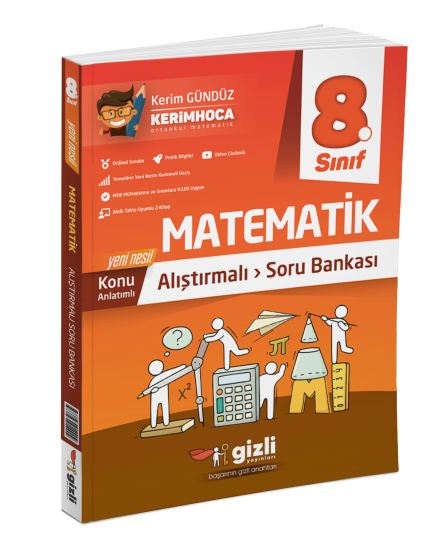 GİZLİ YAYINLARI 8.SINIF ALIŞTIRMALI MATEMATİK SORU BANKASI