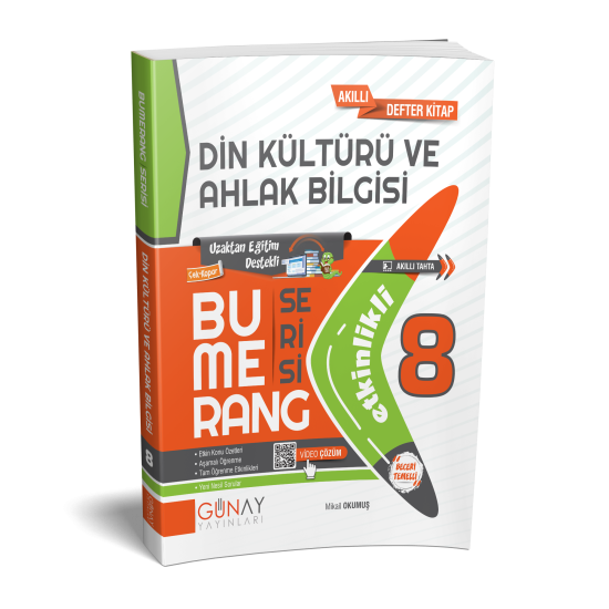 GÜNAY 8.SINIF BUMERANG DİN KÜLKÜRÜ VE AHLAK BİLGİSİ ETKİNLİKLİ AKILLI DEFTER KİTAP