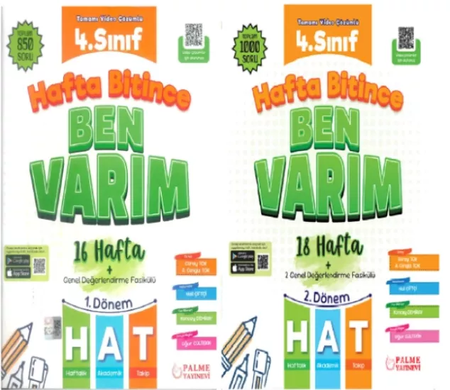 PALME 4.SINIF HAFTA BİTİNCE BEN VARIM (1. ve 2. DÖNEM SET)