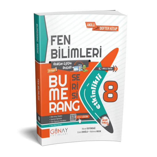 GÜNAY 8.SINIF BUMERANG FEN BİLİMLERİ ETKİNLİKLİ AKILLI DEFTER KİTAP