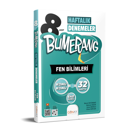 GÜNAY 8.SINIF BUMERANG FEN BİLİMLERİ 32 HAFTALIK DENEMELER