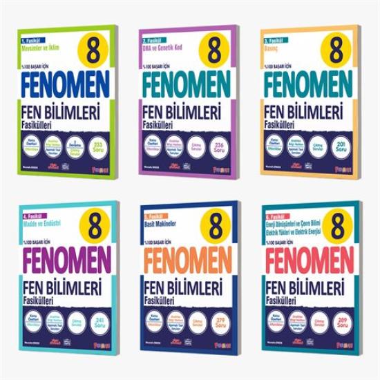 FENOMEN 8.SINIF FEN BİLİMLERİ FASİKÜL SETİ (6 FASİKÜL)
