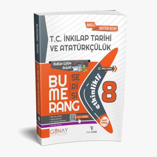 GÜNAY 8.SINIF BUMERANG İNKİLAP TARİHİ VE ATATÜRKÇÜLÜK ETKİNLİKLİ AKILLI DEFTER KİTAP