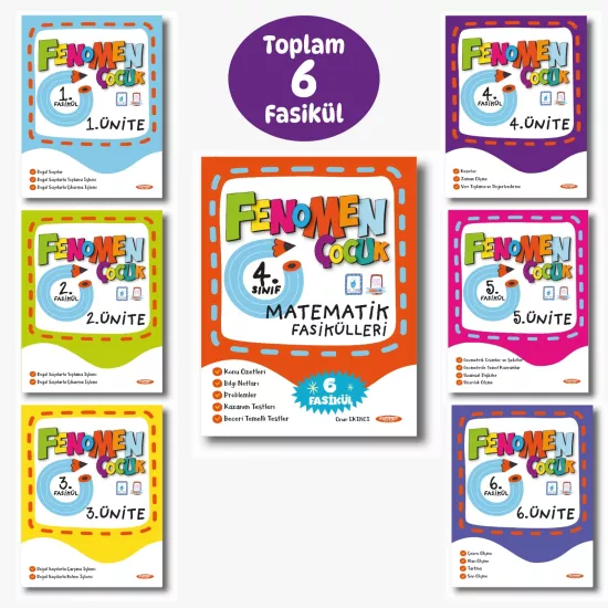 FENOMEN ÇOCUK 4. SINIF MATEMATİK FASİKÜLLERİ (6 FASİKÜL)
